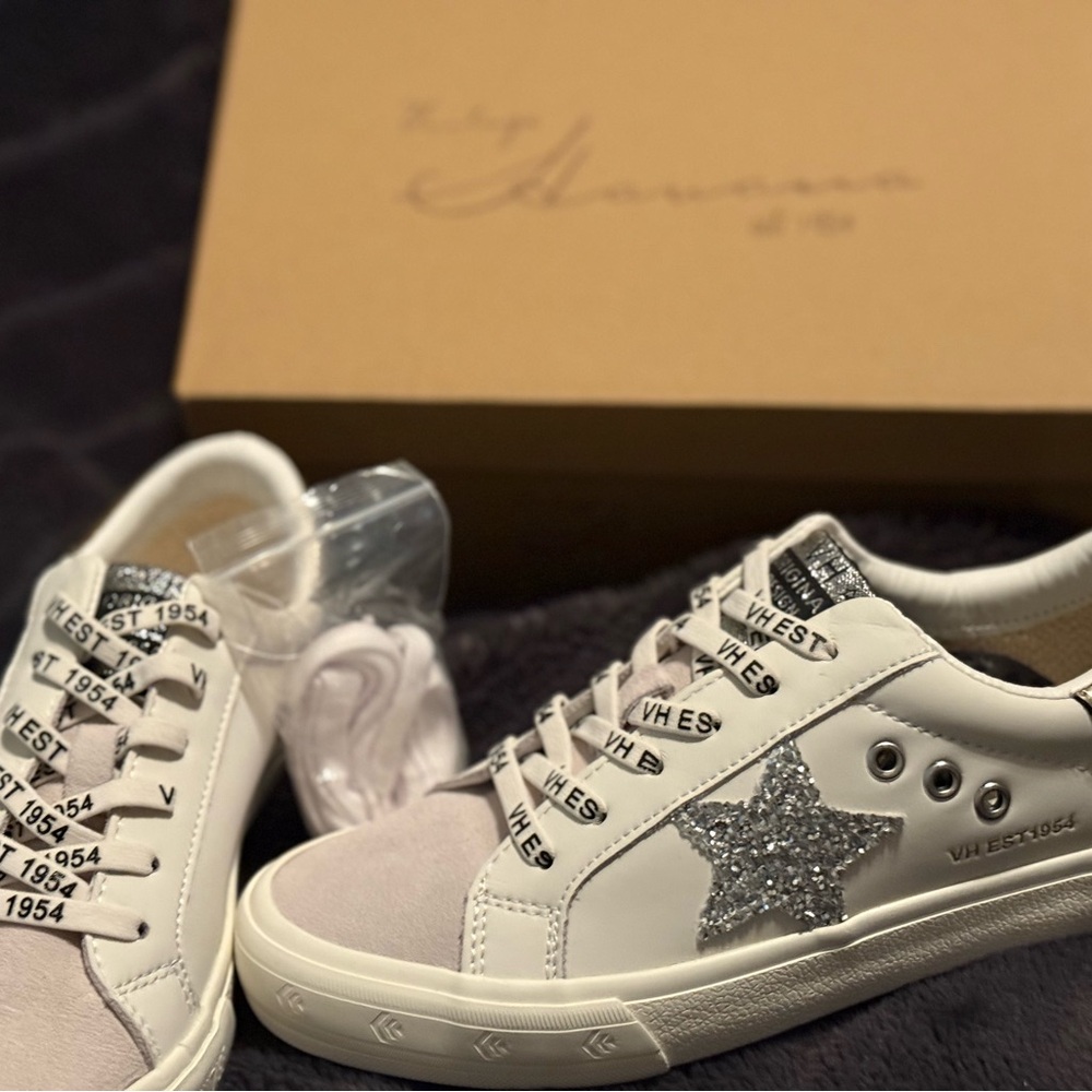 Vintage Havana Cream and Silver Star Sneakers